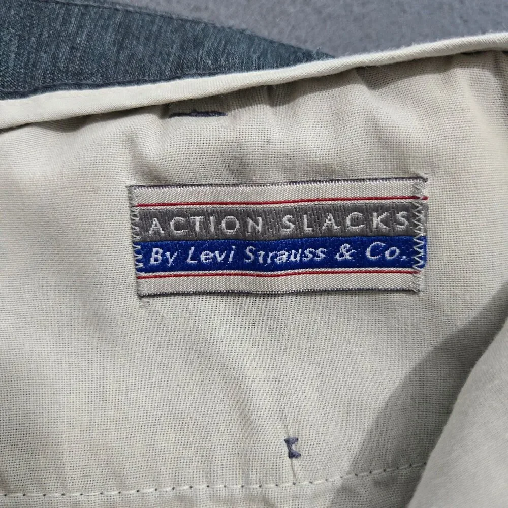 Vintage Action Slacks By Levi Strauss Men 52X30 (49X29.5) Blue Dress Pants